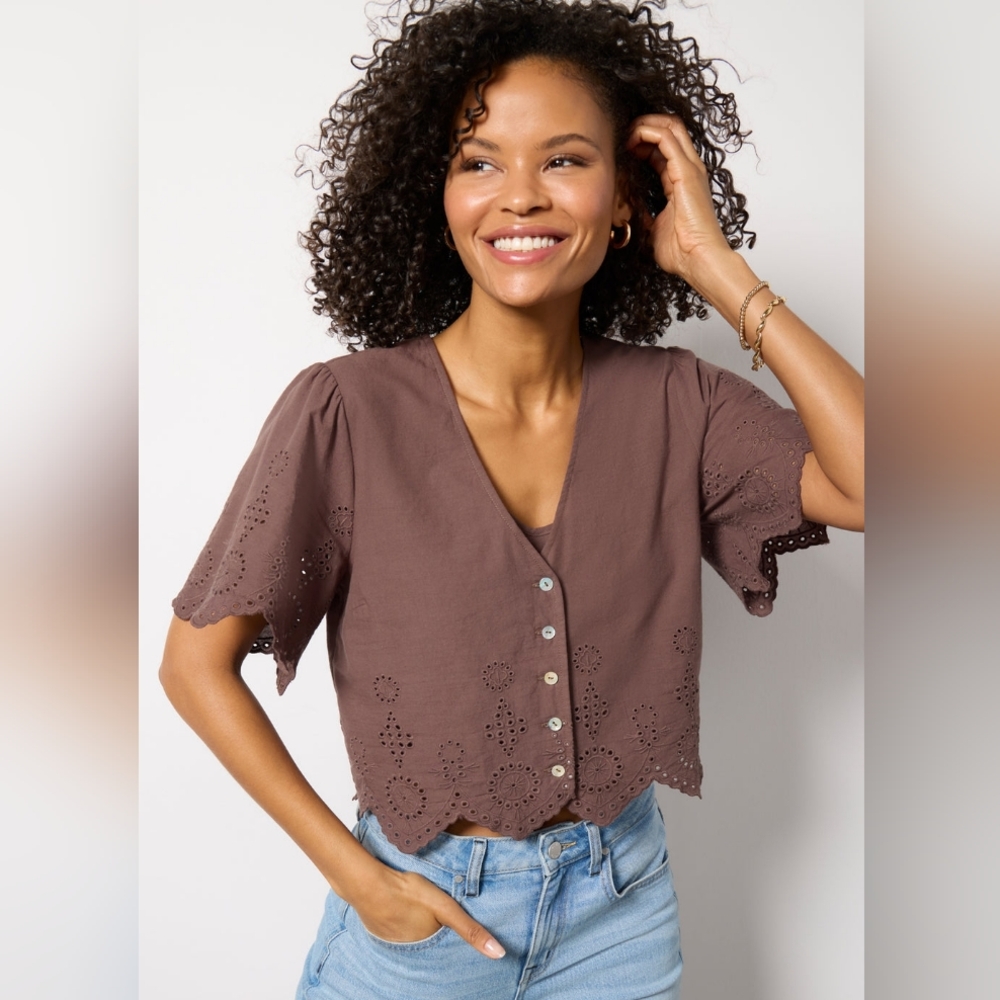 Z Supply La Cabana Chocolate Brown Top. Size Small